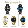 Relojes De Pulsera Hombre Relojes Cuarzo Acero Calendario