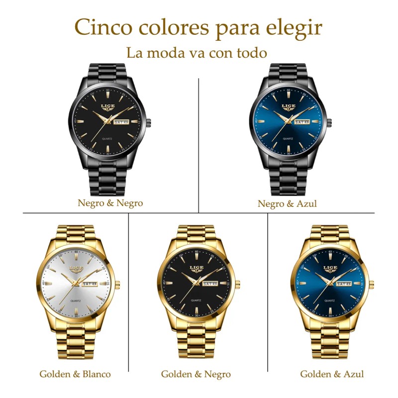 Relojes De Pulsera Hombre Relojes Cuarzo Acero Calendario