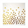 BIMLADUO 20 White Napkins with Gold Dots, Disposable 5x5 inch