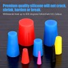 Glarks 100Pcs Silicone Rubber Tapered Plug Assortment Kit for Masking