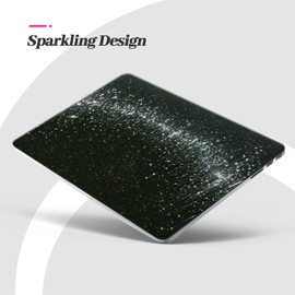 Berkin Arts Compatiable with MacBook Air A2941/A3114 Protective Crystal Clear Hard Shell Case Lightweight Sleek Design Glitter Starry Black