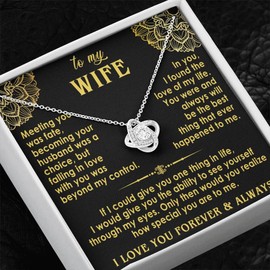 VIRAGIL Necklace Gifts for Wife from Husband, To My Wife Necklace, Gift for Wife Birthday Gift Ideas, Jewelry For My Wife, Christmas, Valentines, Wedding Anniversary Romantic Gifts for Her, Stainless