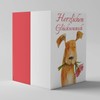 A4 XXL Greeting Card Dog with Flower with Envelope –