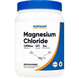 Nutricost- Cloruro de Magnesio (2LBS) Sin Gluten, Vegetariano, Sin OGM                                                                                