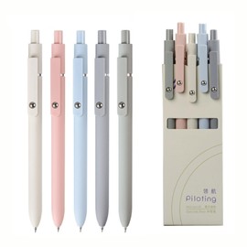 Gel Pens 0.5mm Black Ink Fine Point Smooth Writing Pens, Retractable Pens for Note Taking, Carry-On Taking, Office Supplies and School Gifts(5 Pcs Morandi)