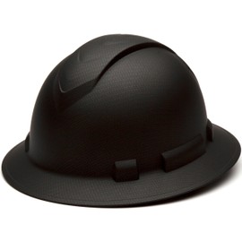Pyramex Ridgeline Full Brim Hard Hat 4 Point Ratchet Matte Black Graphite Pattern