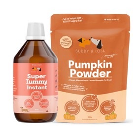 Buddy & Lola Perfect Poop Bundle 100% Natural Pumpkin Powder For Dogs, Tummy Settler For Dogs, Canned Pumpkin Alternative, High Fibre Supplement For Dogs, Easy To Use Pumpkin Puree For Dogs UK