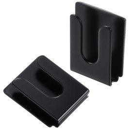 Mabor 2Pcs Radio Microphone Hanger with Adhesive Back, CB Mic Holder Mount, Black Metal Car Mic Hanger, Universal Radio Mic Clip Holder for Cars Homes Offices 36 x 30 x 9 mm