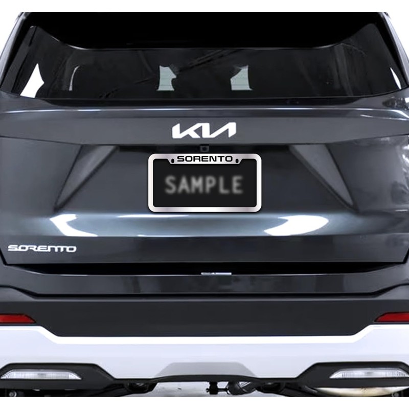 Kia Sorento License Plate Frame Chrome Plated Metal Bottom Notched