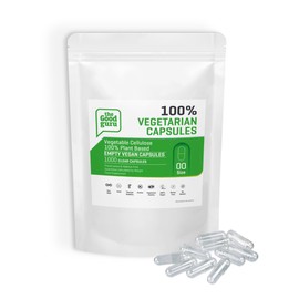 The Good Guru The Good Guru Vegetarian Empty Clear Capsules -1000 Qnt - Size 00 Vegan | Plant Based Vegetarian Capsule | Compatible with Capsule Filling Machine (Transparent, 1000)