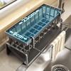 깔끔한 싱크대정리 자동 물빠짐 수세미 거치대 23x9cm 탄소강 Neat Sink