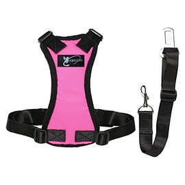 Copatchy Dog Seatbelt Harness (Small, Pink)