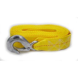 Yellow Trailer Winch Replacement Strap 2" x 20' and Safety Hook for Large Boats, Jet Ski, Wave Runner, Towing, Heavy Duty Equipment or Flat Bed Tie Down (Up to 10,000 lbs)