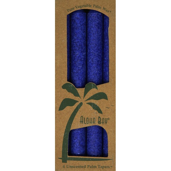 Aloha Bay Palm Tapers Royal Blue, 4 Count