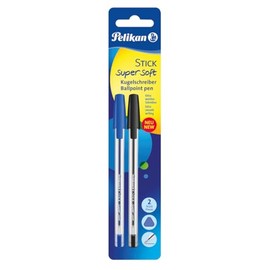 Pelikan Stick Ballpoint Pen 804424 Super Soft Black & Blue