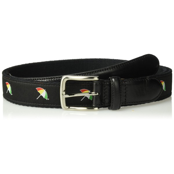 Arnold Palmer Men's Standard Embroidered Logo Web Golf Belt, Black,