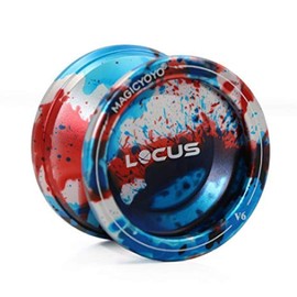 MAGICYOYO Locus V6 Yo-Yo - Aluminum Responsive YoYo - Great for Beginners (Red Blue Silver)