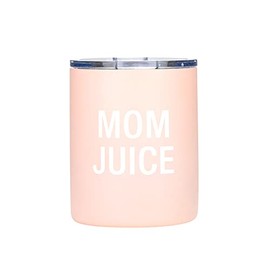 About Face Designs Mom Juice Peach 10 ounce Stainless Steel Insulated Lowball Tumbler with Lid (130341)