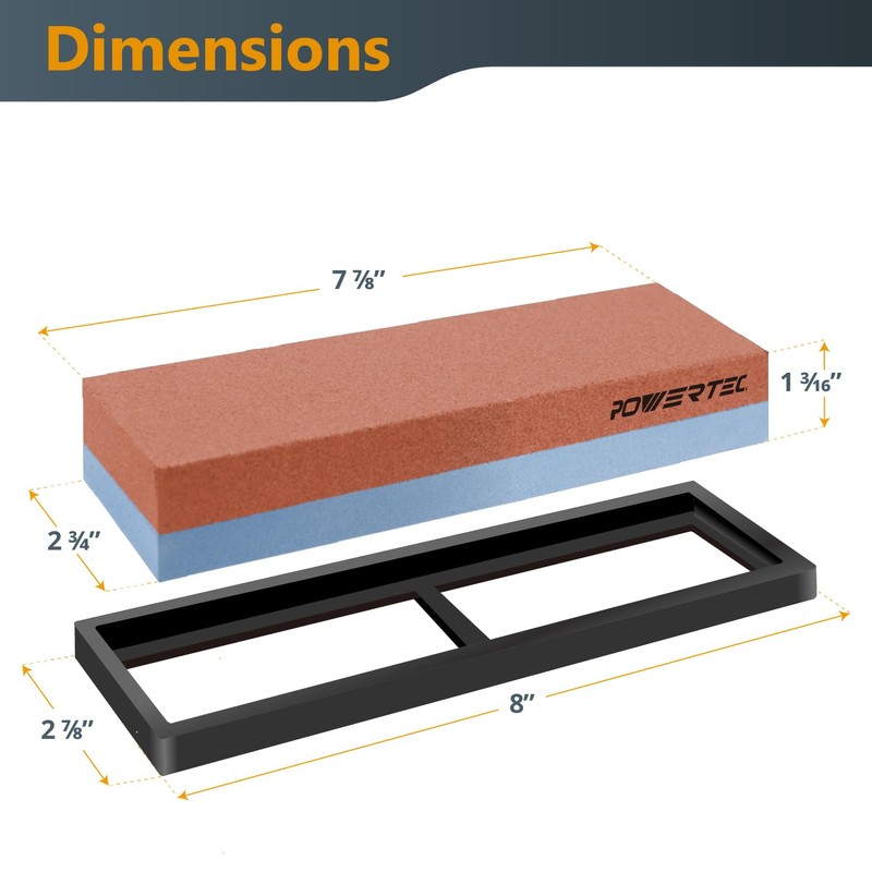POWERTEC Whetstone Knife Sharpening Stone – Dual Grit 400/1000 Water