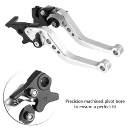 Qiilu Clutch Brake Lever, Brake Lever, Pair of Aluminium Alloy Motorcycle Clutch Drum Brake Lever Handle Including Left and Right Brake Lever (Silver)