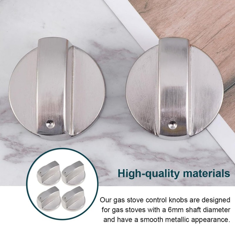 YHIJSR Set of 6 Rotary Knobs Cooker 6 mm Gas