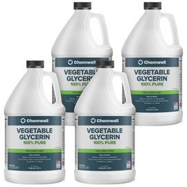 Chemwell Vegetable Glycerin - 4 Gallons (1 Gallon, 4 pack) - 100% Pure, Food Grade, USP - Moisturizer and Cleanser For Skincare, DIY Beauty, Crafts, Baking & Floral Preservation