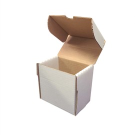 BCW 5-Inch Semi Rigid #1 Card Holder Storage Box - Holds 130 Semi-Rigid Card Holders - White Corrugated Cardboard - Ideal for Trading, Sports & Collectible Cards