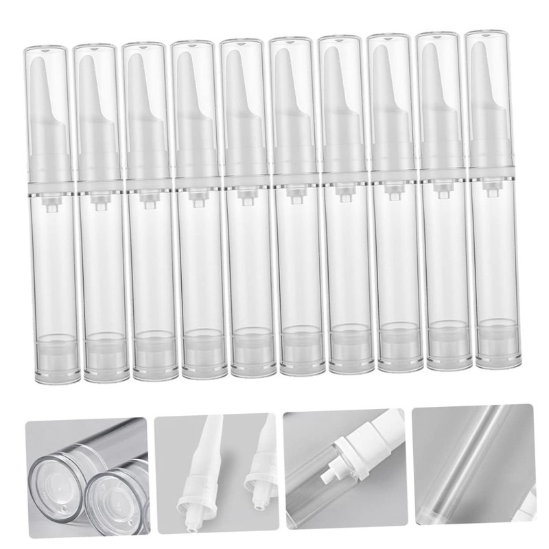 SAFIGLE 10pcs Airless Pump Bottles Refillable Vacuum Container for Eye