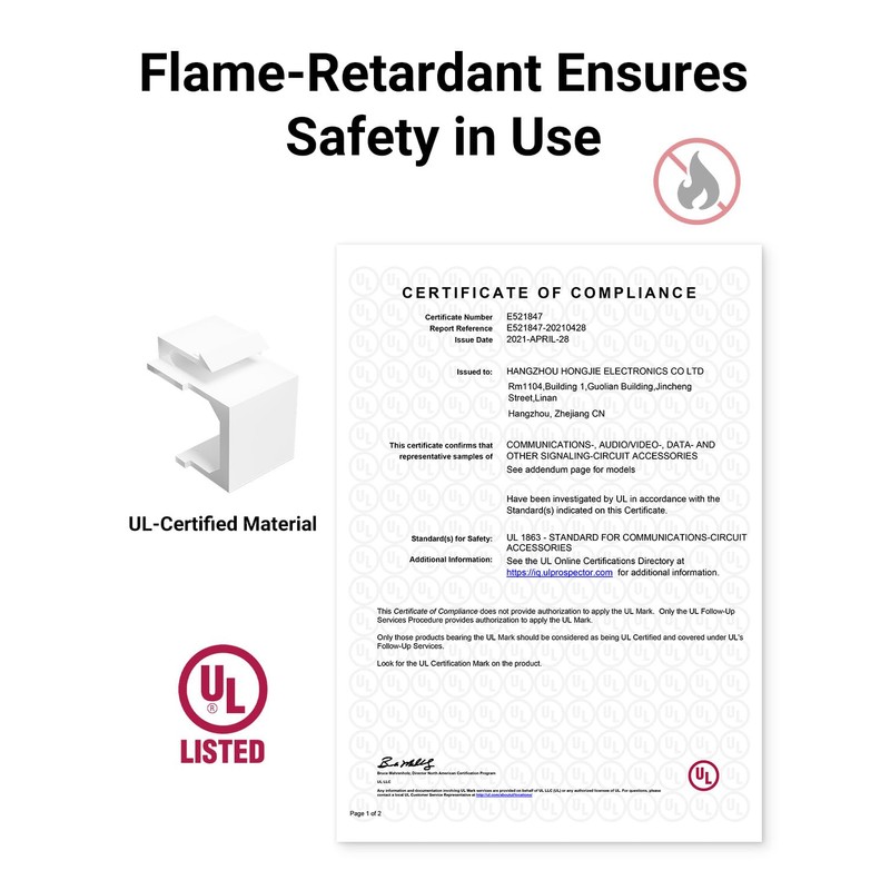 VCE 30-Pack Blank Keystone Jack Inserts for Keystone Wall Plate