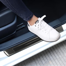 BILOPER Door Sill Protector for Nissan Altima 2019 2020 2021 2022 2023 2024 2025 Accessories Premium Stainless Steel Door Entry Guard Plate Cover