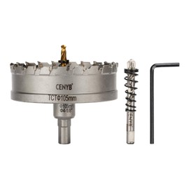 CENYB 4-1/8" (105mm) Tungsten Carbide Tipped Hole Saw with 2Pcs Titanium-Plated Pilot Drill Bits for Metal, Steel, Iron, Wood, Plastic
