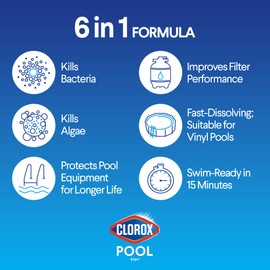 Clorox® Pool&Spa™ Shock XTRABLUE® Plus, Kills Bacteria & Algae in Swimming Pools, Swim-Ready in 15 Minutes, (12-Pack)