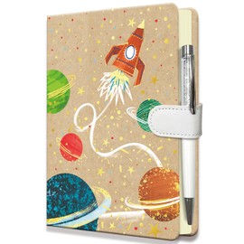 DWIYITTN Rocket Notebook for Girls, Gifts for Teens Hardcover Girls Journal with Pen and Magnetic Buckle Closure 192 Pages 19x13.5cm Lined Undated Diary