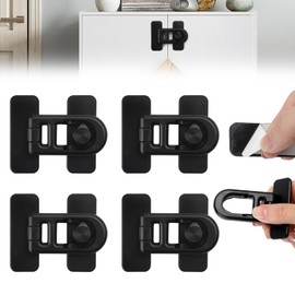HENGBIRD Pack of 4 Child Safety Cabinet Drawer Lock Baby Fridge Lock Cabinet Lock No Drilling Drawer Protector for Cupboards, Drawers, Fridge, Door, Cupboard Lock, Black
