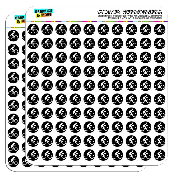 Biking Cycling Symbol 1/2" (0.5") Planner Calendar Scrapbooking Crafting Stickers