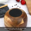 HESHIBI Wooden Salt Cellar Box with Marble Lid & Spoon,