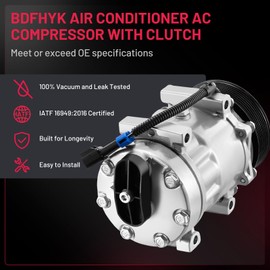 BDFHYK Air Conditioning A/C Compressor with Clutch compatible with Freightliner FL70 1992-2005, M2 106 2005, Sprinter 2500/3500 2015-2018 Replacement 58784, 1521843, ABPN83304003, ABPN83304123