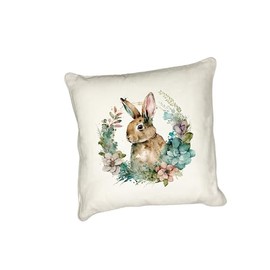 Anonymous Gifting Floral Bunny Rabbit cushion cover - Vintage inspired Easter Bunny, Spring cushion cover - Bunny 2 - Nursery, playroom, bedroom, children's pillow