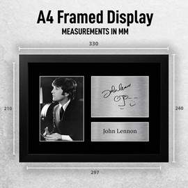 HWC Trading FR John Lennon Beatles Gifts Printed Signed Autograph Picture for Music Memorabilia Fans - A4 Framed