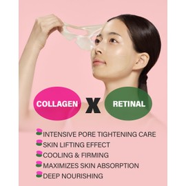 CKD Retino Collagen Pore Elasticity Mask with Vita C Teca Blemish Shot Mask - Hydrogel Anti-aging Face Sheet Mask Tightens Pores, Elasticity, Firmness - Relief for Dark Spots & Blemishes, 10 Sheets