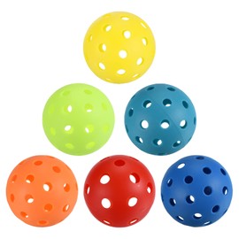 PATIKIL Outdoor Pickleball Balls, 40 Holes Pickleball 6 Pack Pickleball Balls for Amateurs Indoor and Outdoor Sport, 6 Colors