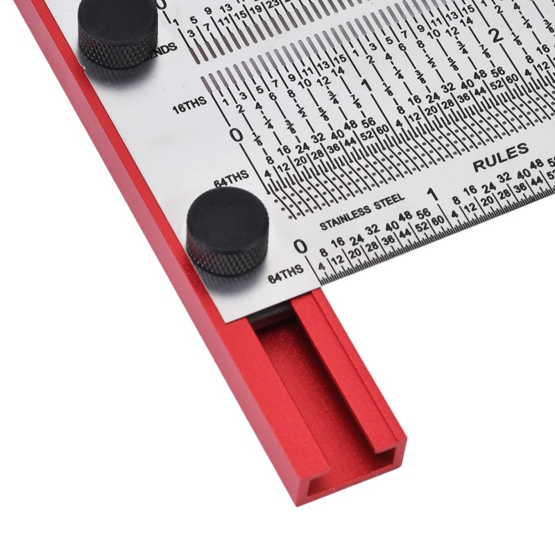 T Rule Stainless Steel Silver Scribing Ruler Woodworking Measuring Tool