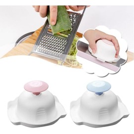 1Pc Blue Food Safety Holder for Mandolin Slicer, Finger Anti-Cut Protectors for Vegetable Grater, Food Cutter Finger Guard for Mandoline Grater, Kitchen Utensils