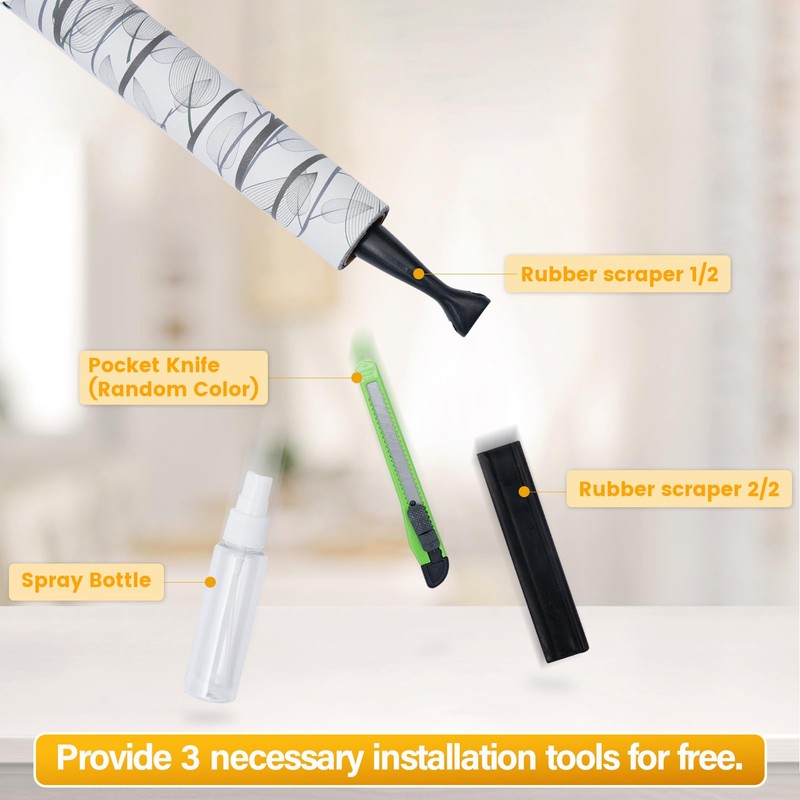 Leaf Pattern Window Tint with Installation Tools, Blackout Window Cover,