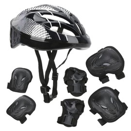 Topyond Protective Gear Set for Kids Adults, 7pcs Adult Roller Skating Protection Gear Set Knee Pads, Elbow Pads, Helmet, Wrist Guards for Skateboarding, Inline Skating, Hockey