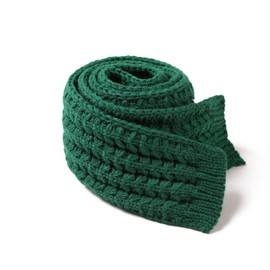 BEARUN Kids Knitted Scarf Winter Fashion Solid Color Toddler Baby Warm Scarves Wrap Neck Warmer for Girls Boys Green