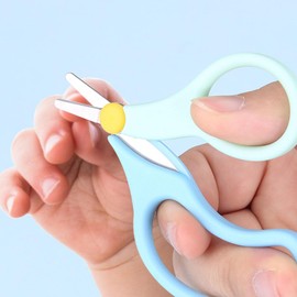2Pcs Toddler Safety Scissor, Baby Fingernail Clippers Colorful, Cute Baby Safety Scissors, Easy Grip Nail Scissors