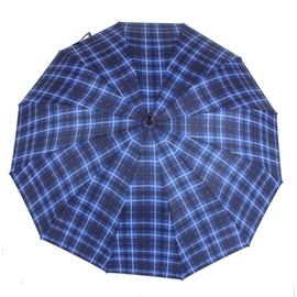 SUSINO 1224 High Quality Umbrella with Automatic Stormproof Checked 12-Piece Diameter 117 mm, blue