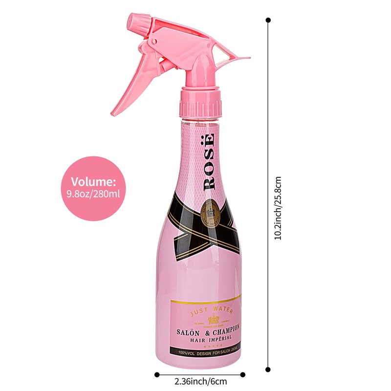 YOUNGFLY 9.8oz Fine Mist Spray Bottle, Pink Rose Champagne