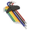 Sealey Ak7194 Trx-Star Key Set 9Pc Colour-Coded Extra-Long